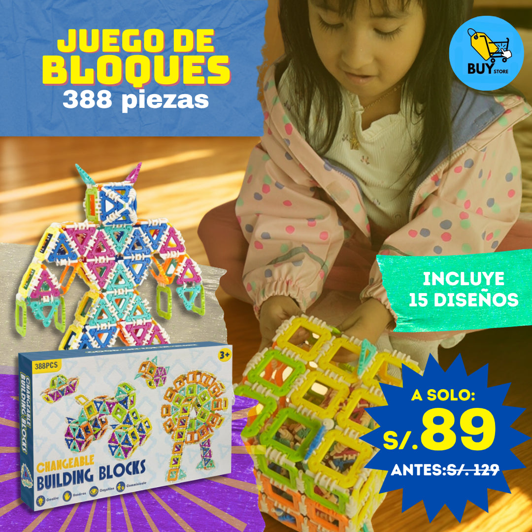 Juego de Bloques de 388 Piezas Didactico