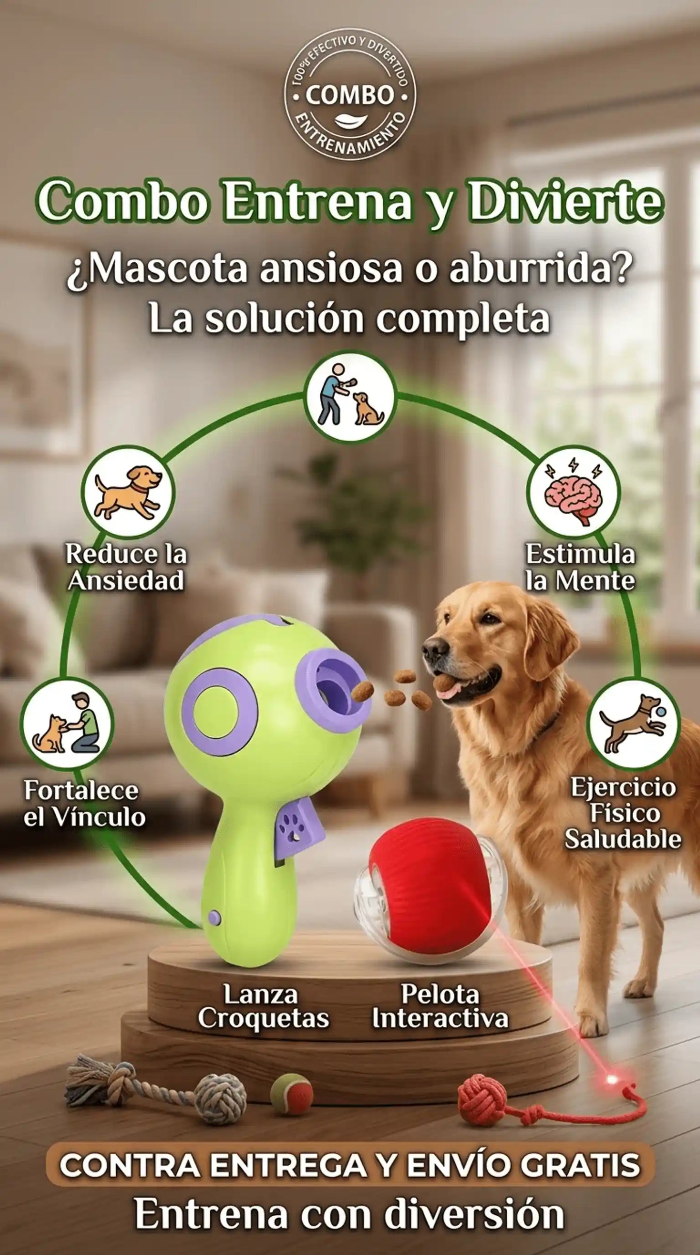 Lanza Croqueta + Pelota Interactiva