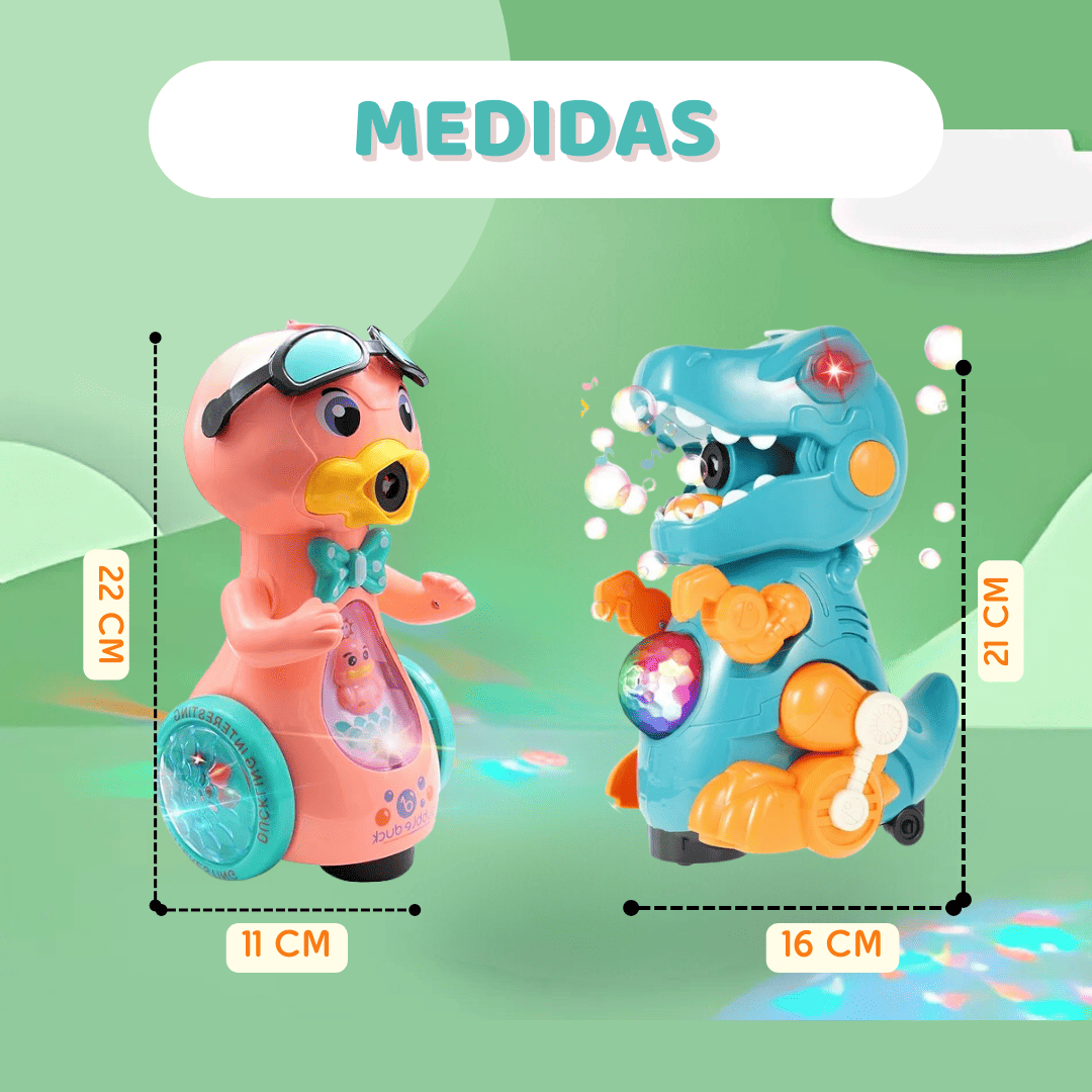 Patito lanza burbuja con luces disco