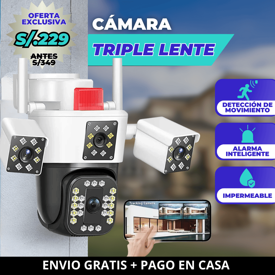 Camara de Seguridad Triple Lente