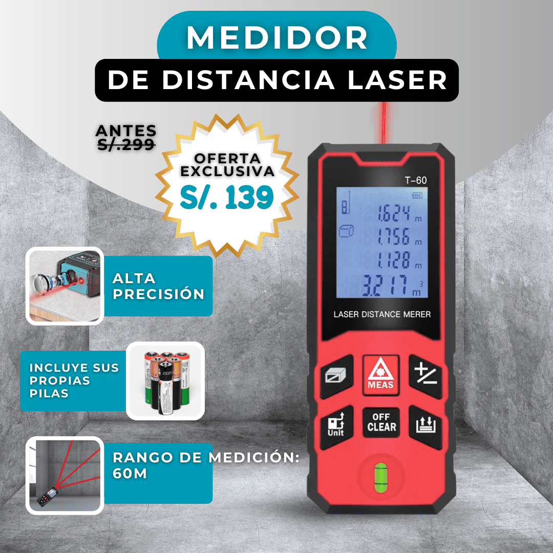 Medidor Laser Digital 60 Metros