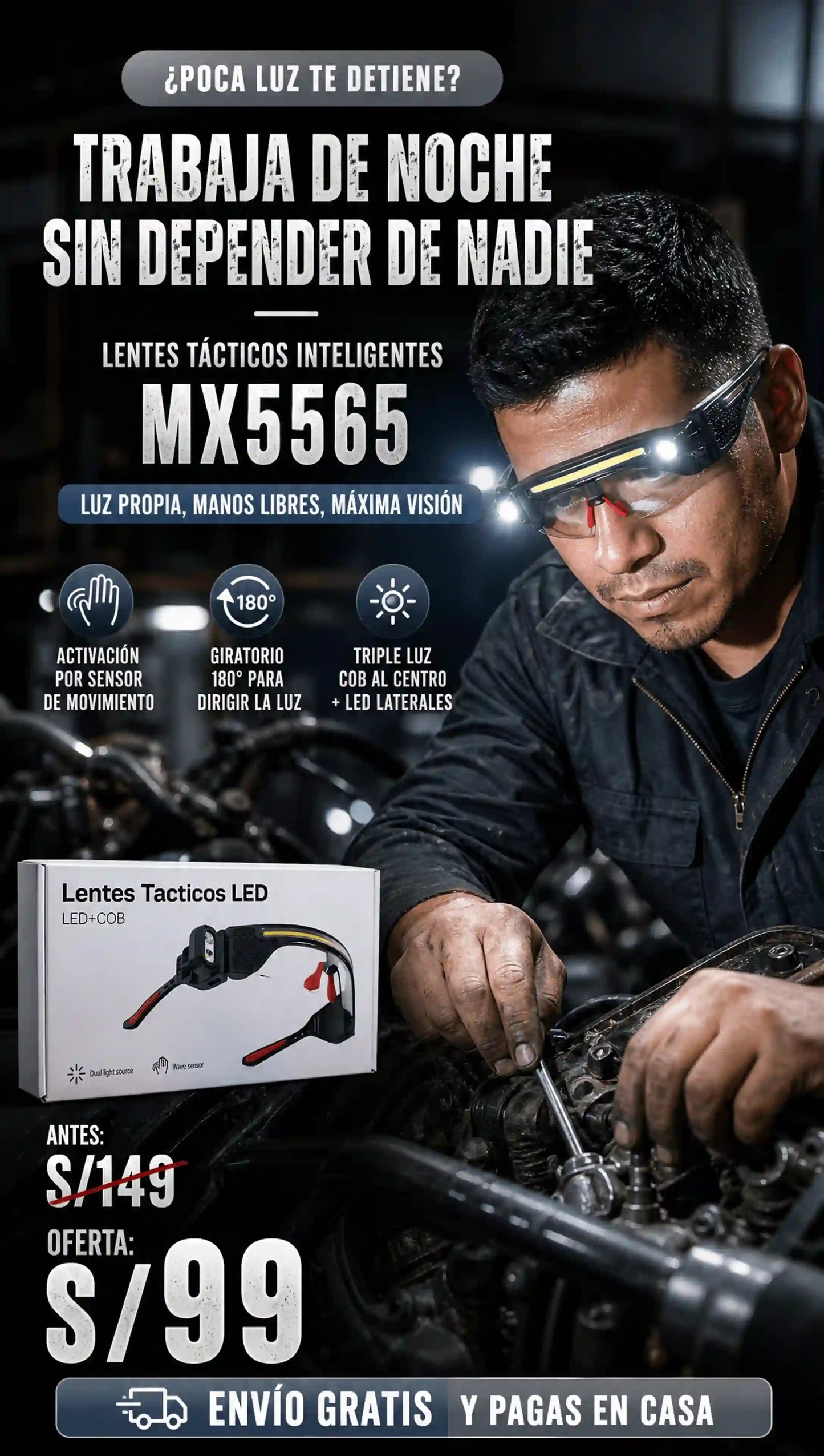 Lentes Tacticos Inteligentes 2 en 1