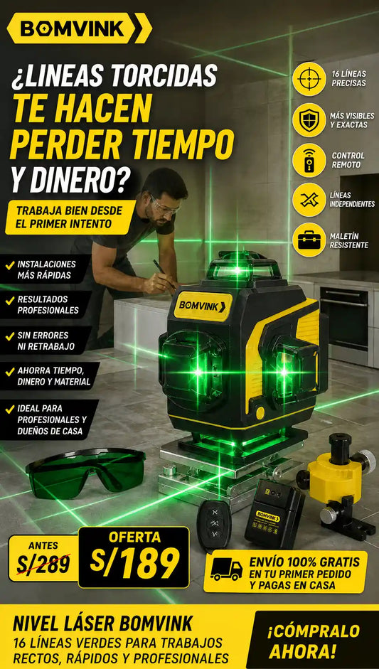 Nivel Laser 16 Lineas 50 Metros Bomvink