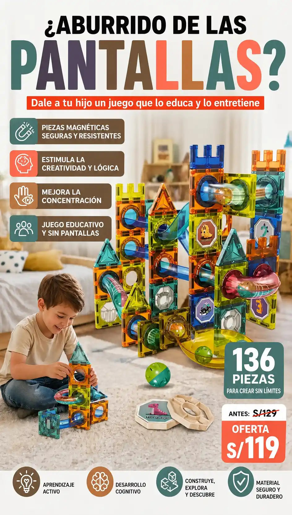 Bloques Magneticos STEM - 136 piezas