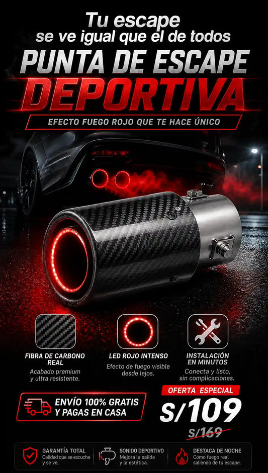 Punta de escape LED de Fibra de Carbono