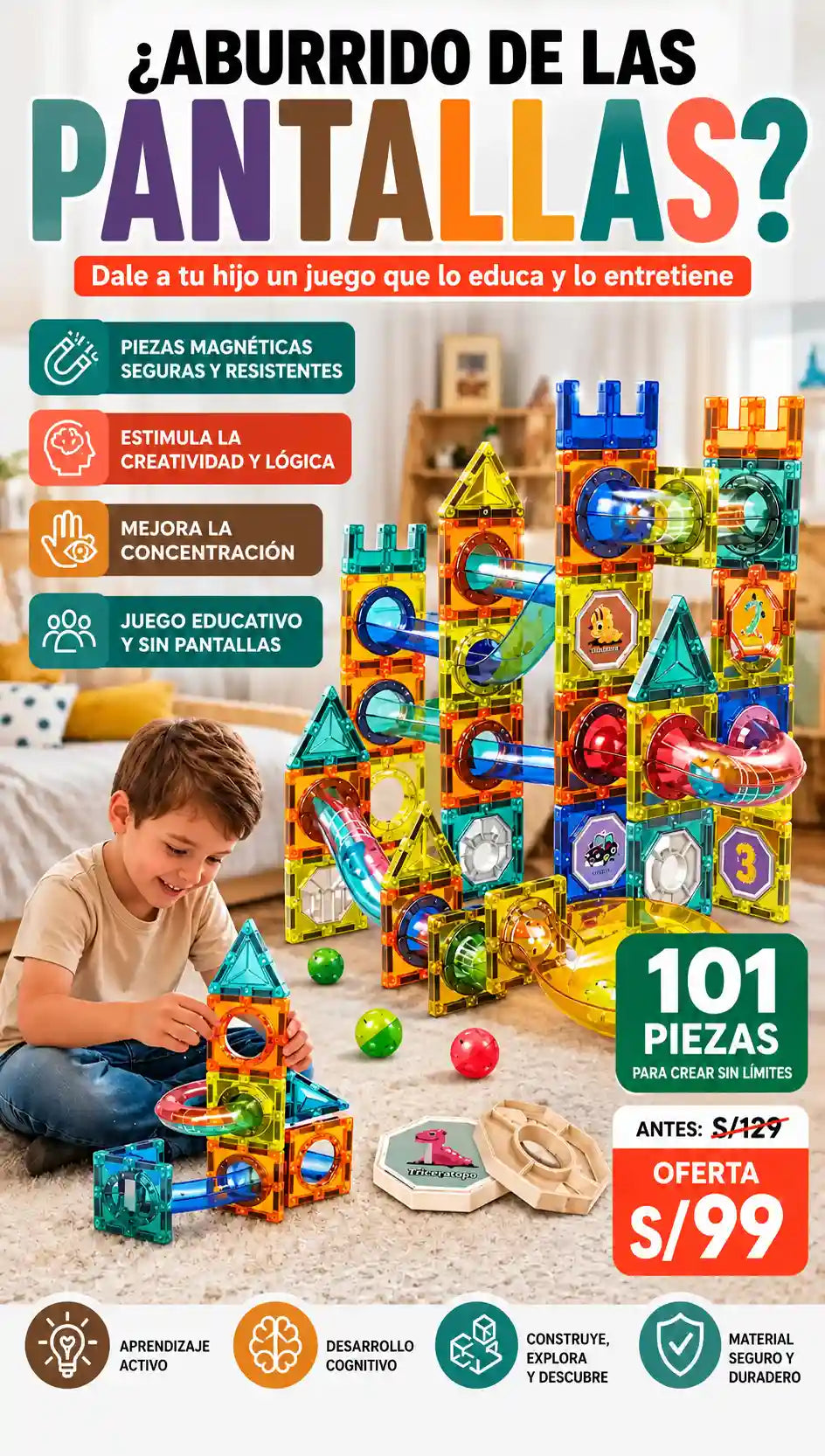 Bloques Magneticos STEM - 101 piezas