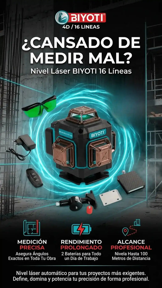 Nivel Laser Pro 16 Lineas BIYOTI Omnidireccional