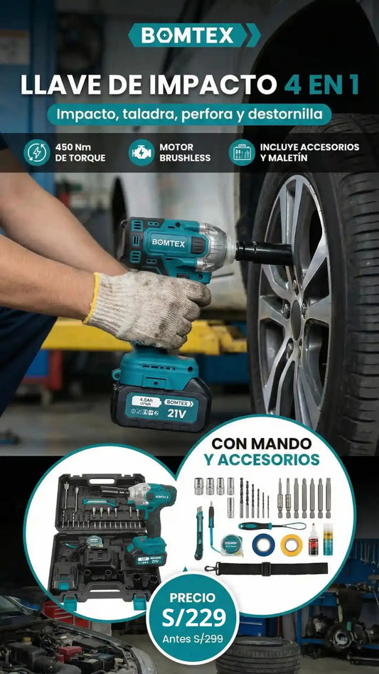 Llave de Impacto 4 en 1 - Brushless