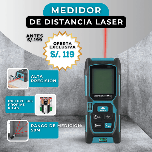 Medidor Digital Laser 50 Metros
