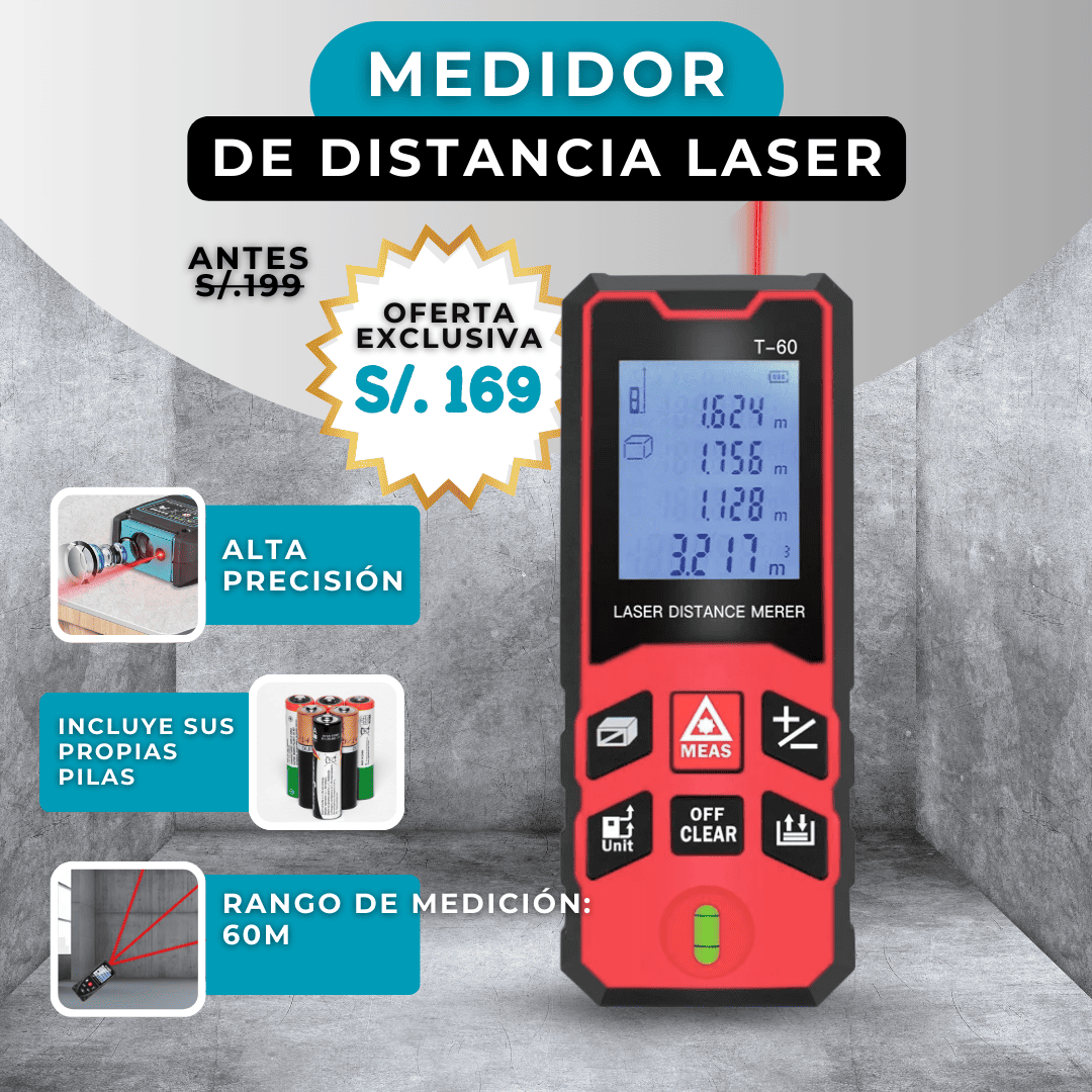 Medidor Laser Digital 60 Metros