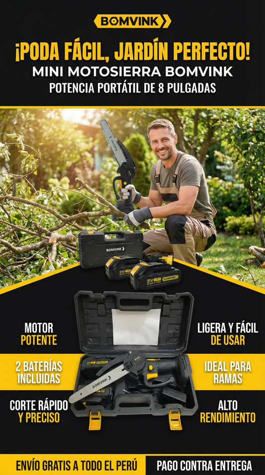 Motosierra Portatil de 8 pulgadas - Incluye 2 baterias