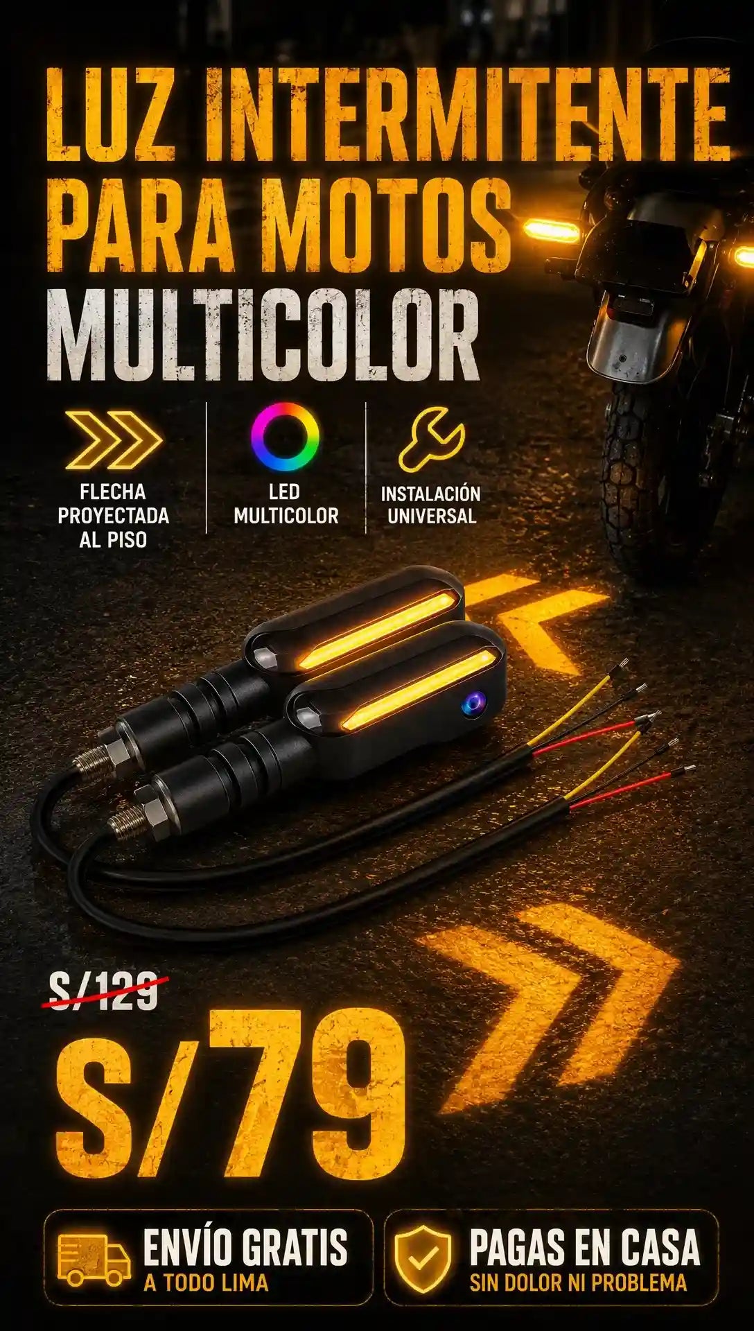 Duo de Luces con Proyector para Moto