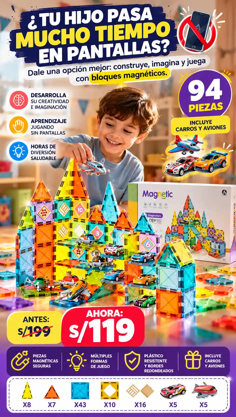 Super Magnetico - 94 Piezas