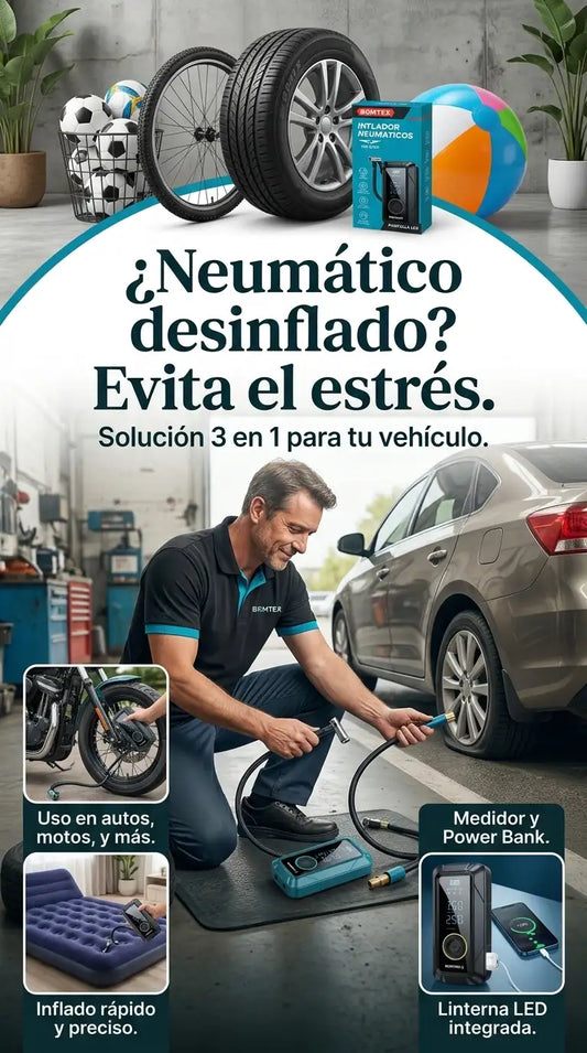 Compresor de Aire Digital 150 PSI 3 en 1 - Bomtex