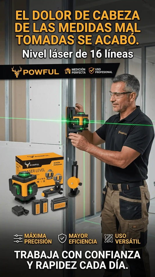 Nivel Laser 16 Lineas 50 Metros - Powful