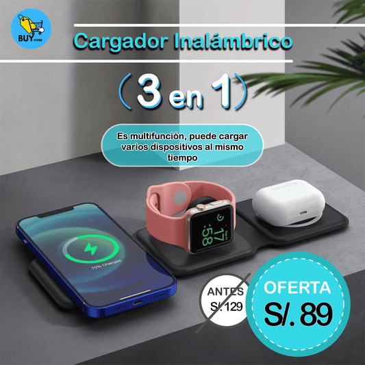 Cargador Inalámbrico 3 en 1