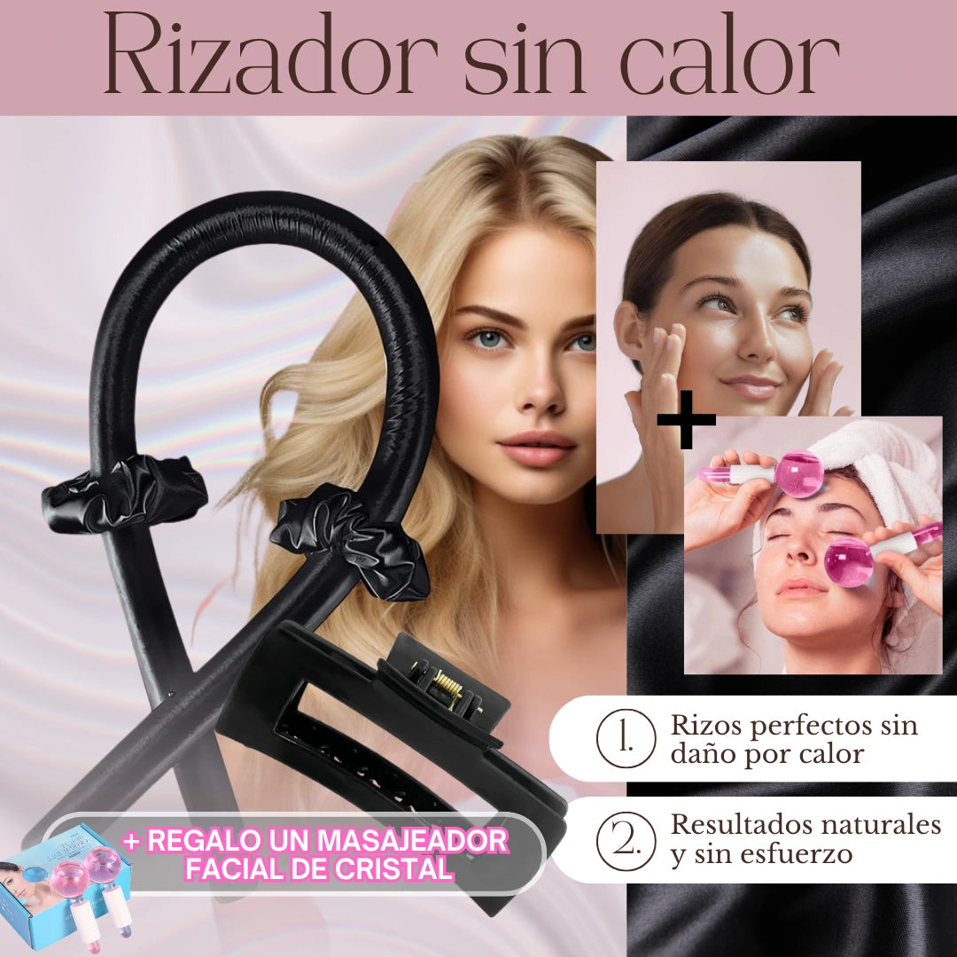 Combo Rizador Sin Calor + Masajeador Facial de Cristal