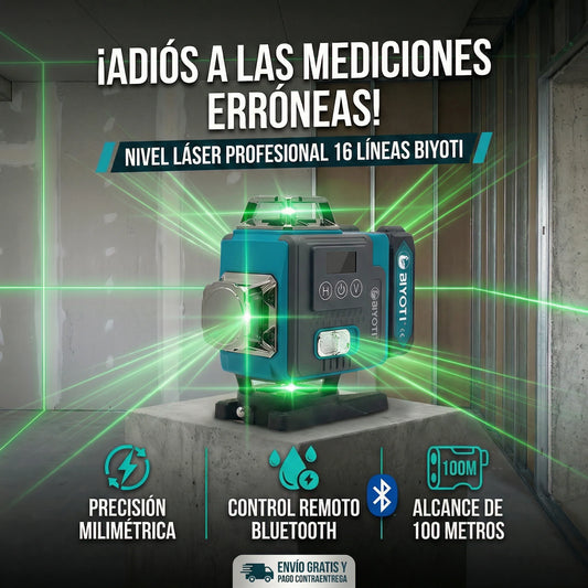 Nivel Laser Pro 16 Lineas BIYOTI Omnidireccional